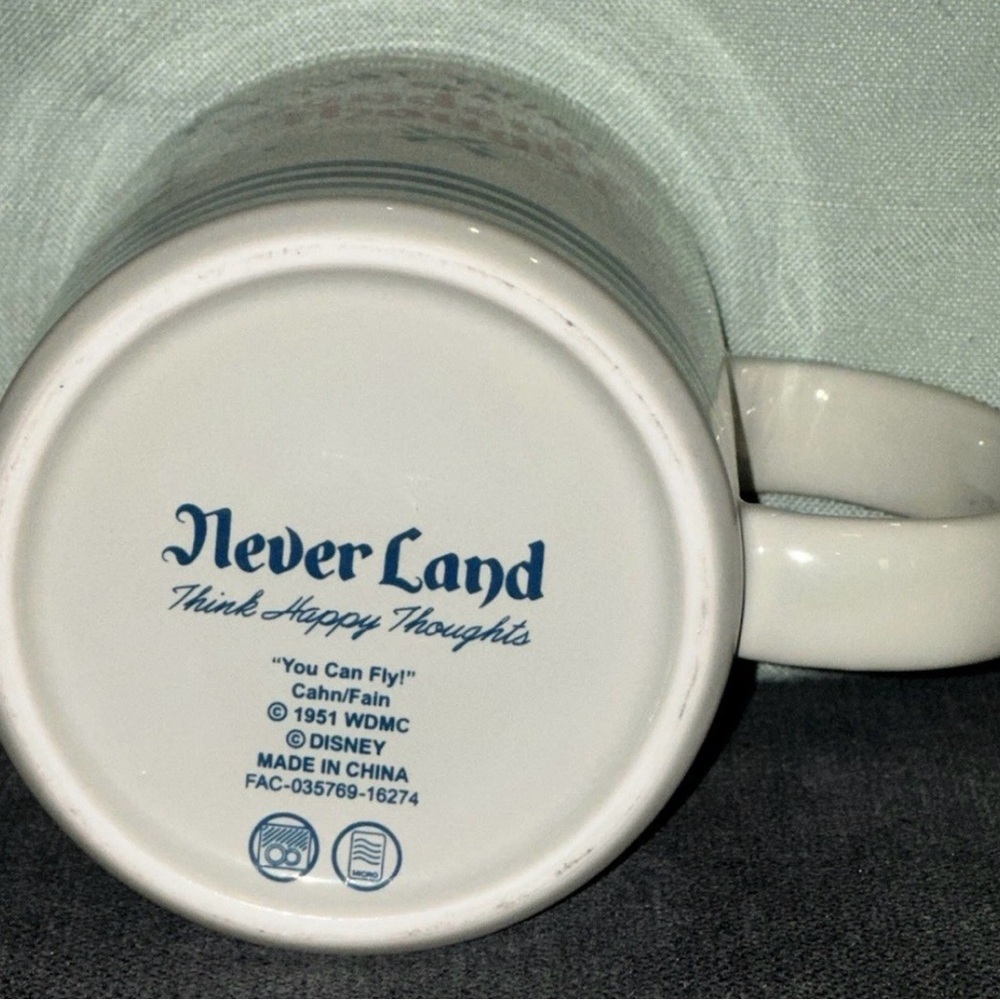 Walt Disney Peter Pan Never Land Coffee Mug - Just Think Of A Wonderful Thought - Picture 6 of 6